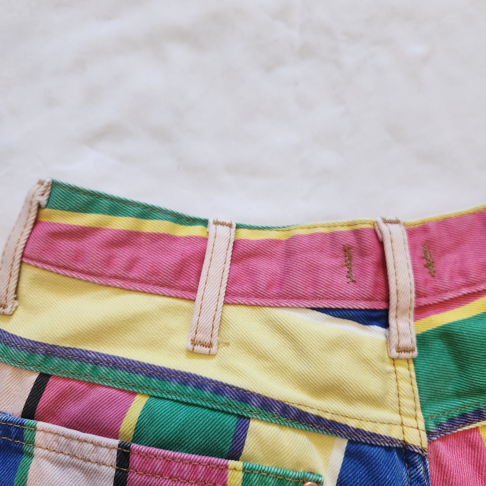 Wrangler Rainbow Stripe Wide-Leg Jeans - Pink, Green, Blue, Yellow, Cream - Picture 11 of 14
